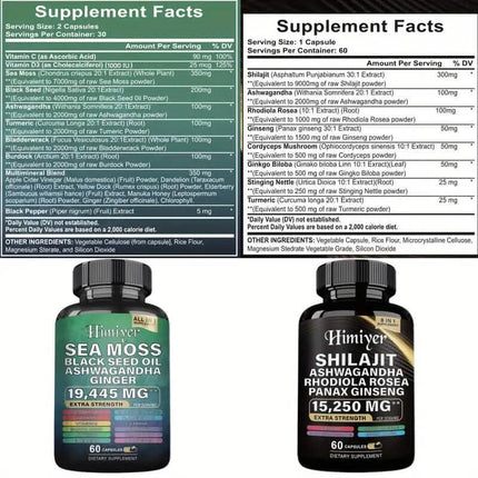 2-Pack: Shilajit + Sea Moss High Potency Vitality Combo
