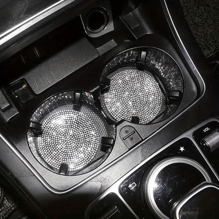 2-Pack: Shimmering Diamond Car Cup Mats