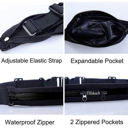 2-Pack: Slim Waist Pocket Running Belt