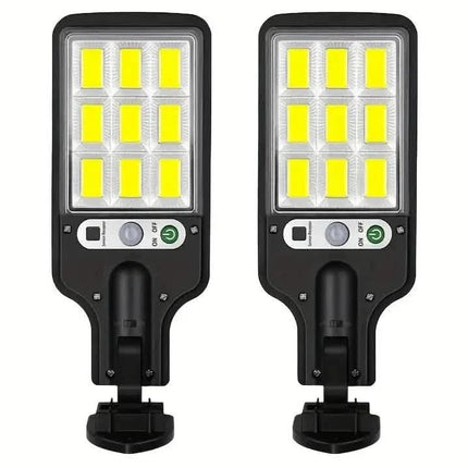 2-Pack: Solar Outdoor Security Street Lighting, 3 Modes With Wireless Motion Sensing and Remote Control