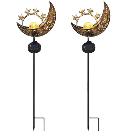 2-Pack: Solar Powered Glass Globe Stake Lamp