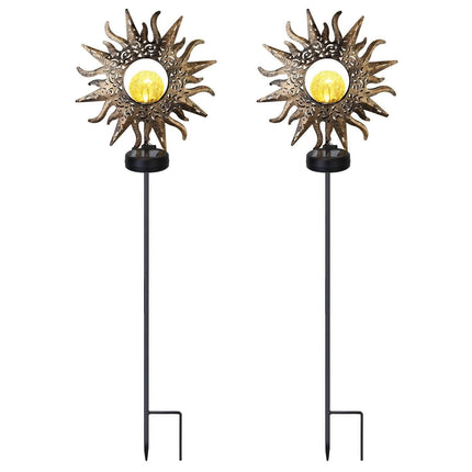 2-Pack: Solar Powered Glass Globe Stake Lamp
