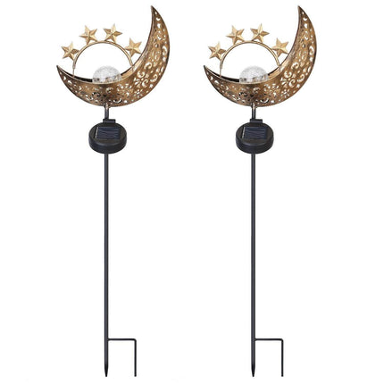 2-Pack: Solar Powered Glass Globe Stake Lamp