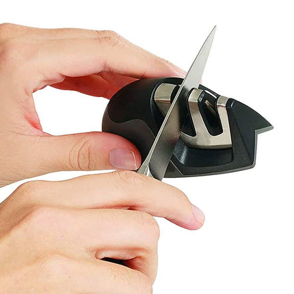 2-Pack: Ultra Sharp Knife Sharpener and Stainless Steel Vegetable and Meat Slicer Holder