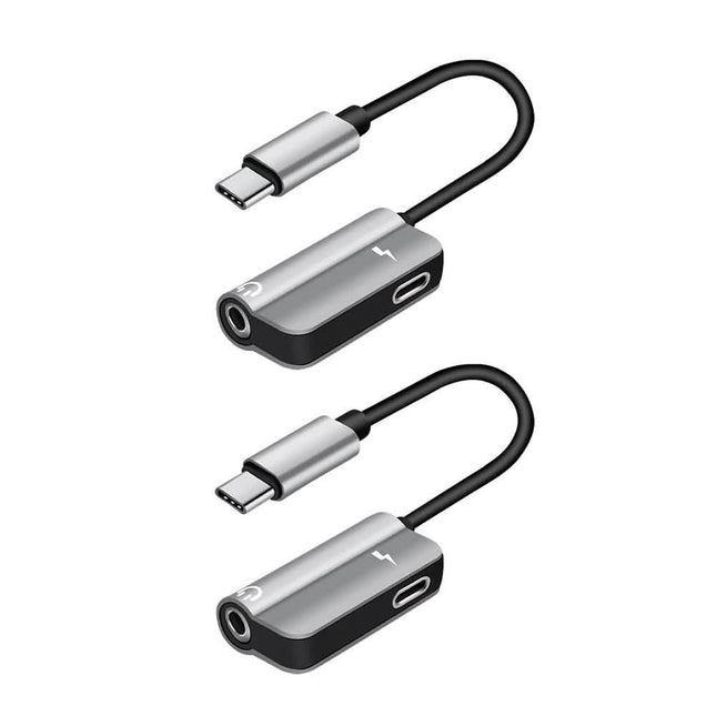 2-Pack: USB-C to 3.5mm Audio Plug Adapter