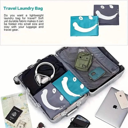 2-Pack: Wash Me Travel Laundry Bag, Machine Washable Dirty Clothes Organizer
