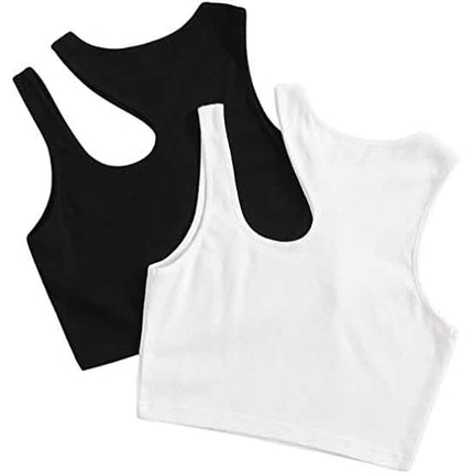 2-Pack: Women's Cropped Knit Tank Top