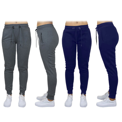 2-Pack: Women's French Terry Fashion Jogger Lounge Pants