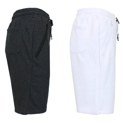 2-Pack: Women's French Terry Zipper Pockets Jogger Sweat Lounge Shorts