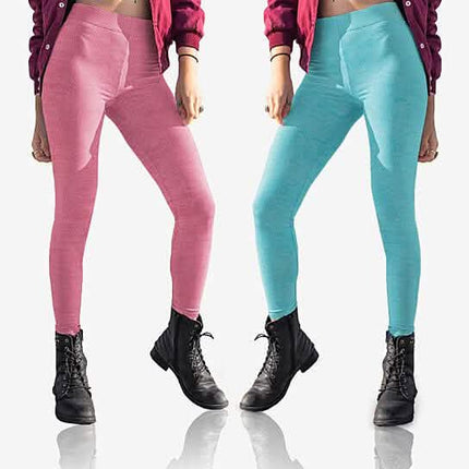 2-Pack: Women's Space Dye Seamless Ankle Length Lightweight Leggings