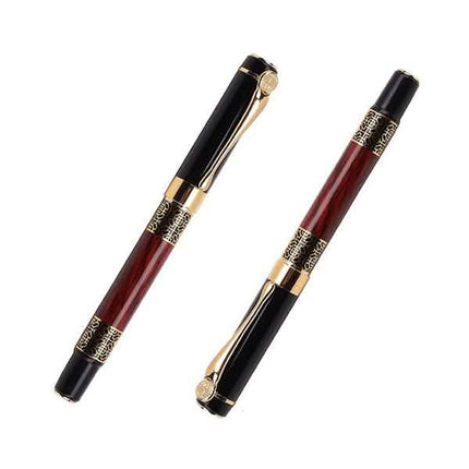2-Pack: Wood Grain Classical Fountain Pen Ballpoint Pen