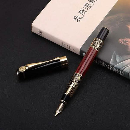 2-Pack: Wood Grain Classical Fountain Pen Ballpoint Pen