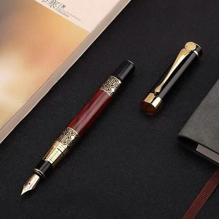 2-Pack: Wood Grain Classical Fountain Pen Ballpoint Pen