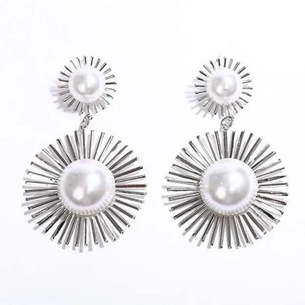 2-Pairs: Women's Imitation Pearl Alloy Earrings