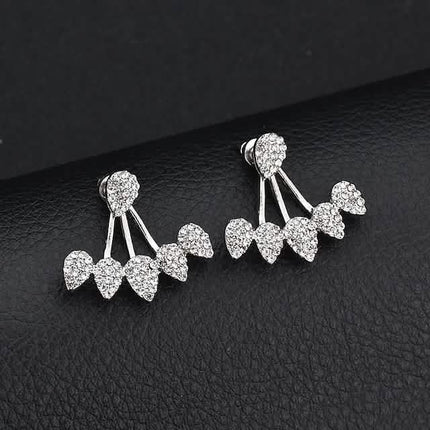 2-Pairs: Women's Small Diamond Cubic Zirconia Earrings