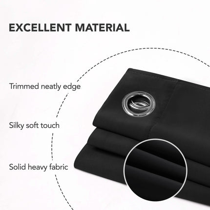 2-Panels: Deconovo Room Darkening Thermal Insulated Blackout Grommet Window Curtains