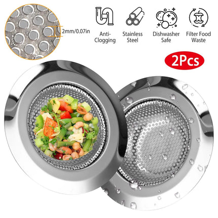 2-Piece: 4.53-Inch Kitchen Sink Strainer