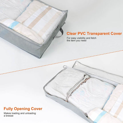 2-Piece: 70L Foldable Underbed Clothes Moisture Proof Zipped Organizer