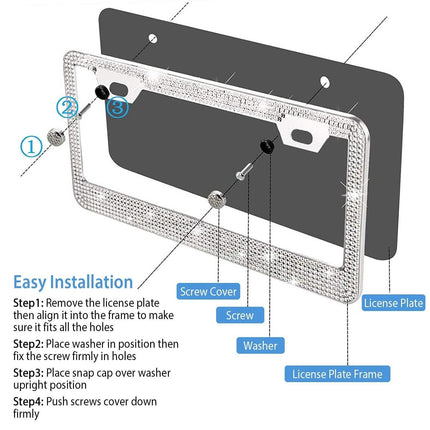 2-Piece: Bling License Plate Frames