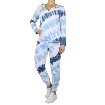 2-Piece Burnout Fleece Hoodie And Jogger Tie-Dye Set