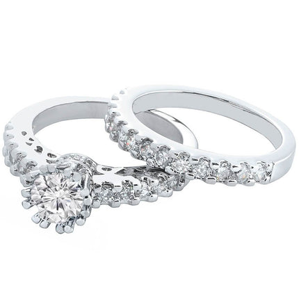 2-Piece: Crown Prong Ring Set