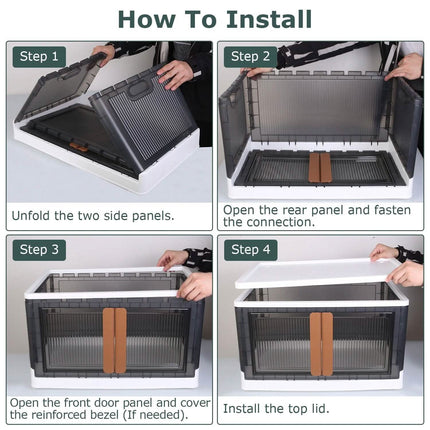 2-Piece: Foldable Stackable Storage Bins with Lid