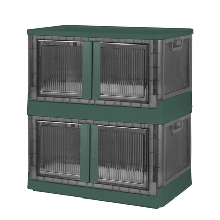 2-Piece: Foldable Stackable Storage Bins with Lid