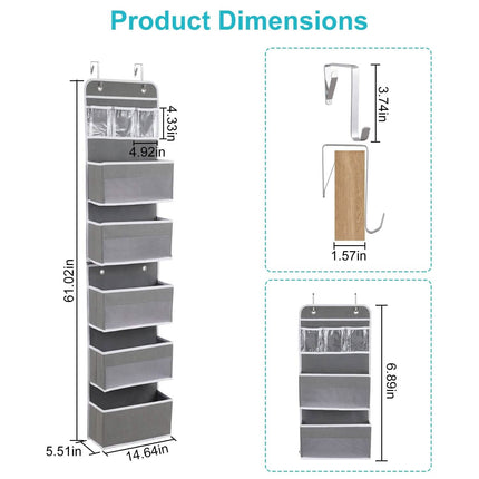 2-Piece: Over the Door Organizer 6-Tier Hanging Basket