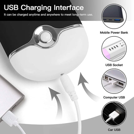 2-Piece: Rechargeable Handheld Mini Eyelash Fan