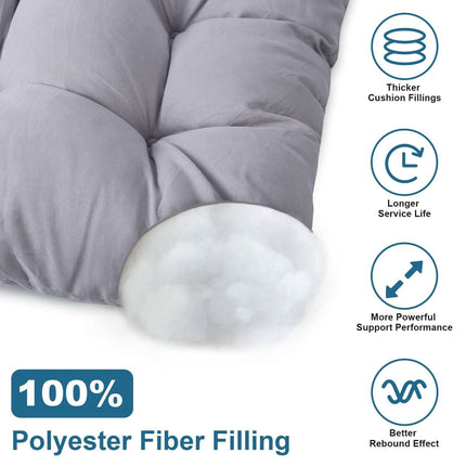 2-Piece Set: Rocking Chair Cushion with Non-Slip Ties Polyester Fiber Filling