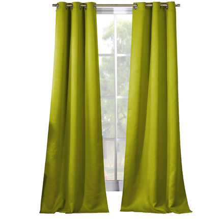 2-Piece Set: Solid Blackout Thermal Grommet Window Curtain Pair Panel