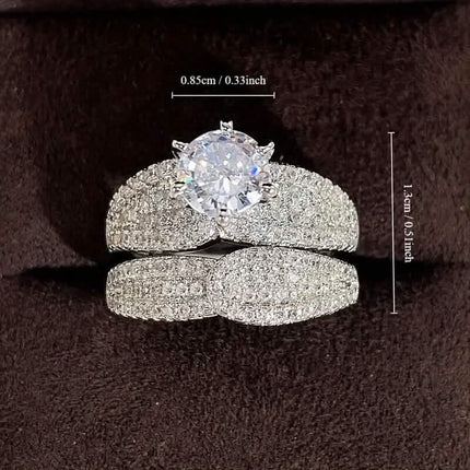 2-Piece Set: Sterling Silver Bridal Ring