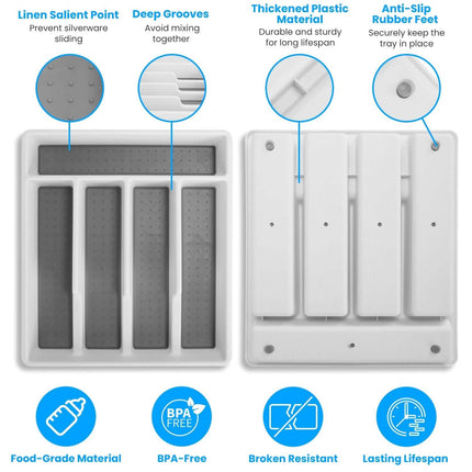 2-Piece: Silverware Utensil Organizer