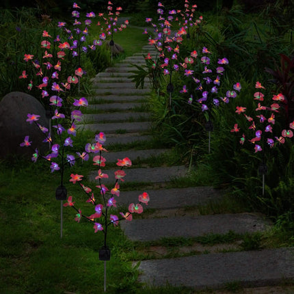 2-Piece: Solar Powered Garden Light Orchid