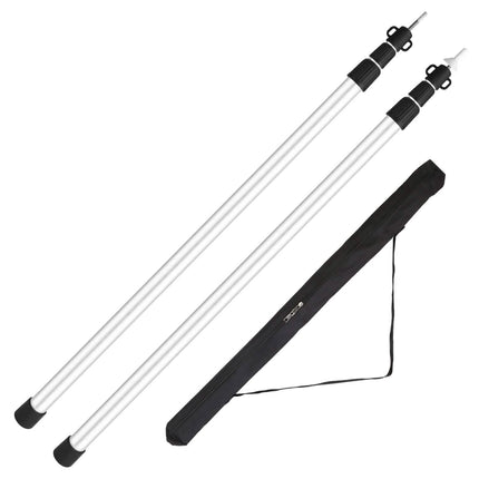 2-Piece: Telescoping Tarp Poles Portable Aluminum Awning Poles