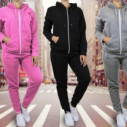 2-Piece: Women's Fleece-Lined Hoodie and Joggers Set