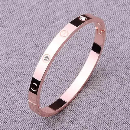 2-Piece: Women's Stainless Steel Zircon Inlay Bracelet