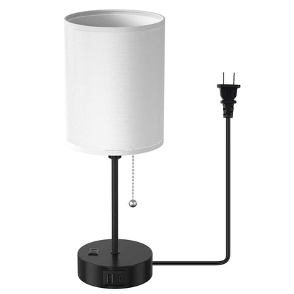 2-Pieces: Bedside Lamps 3 Color Modes USB C+A AC Output Ports Pull Chain