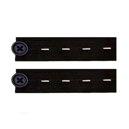 2-Pack: Black Interlocking Tape Waistband Extender Buttons for Jeans and Pants