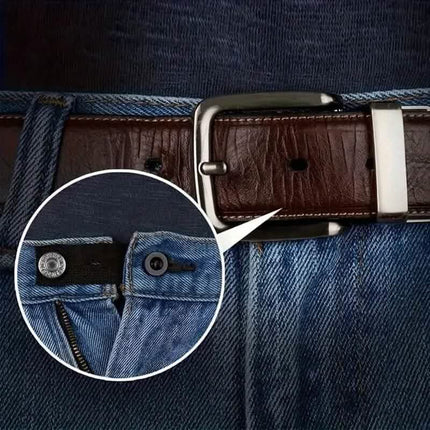 2-Pack: Black Interlocking Tape Waistband Extender Buttons for Jeans and Pants