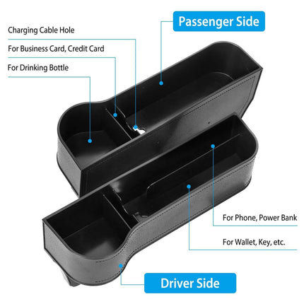 2-Pieces: Car Console Side Organizer