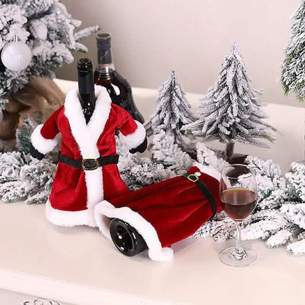 2-Pieces: Christmas Wine Bottle Cover Merry Christmas Decor