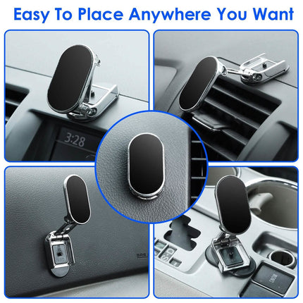 2-Pieces: Foldable Magnetic Car Phone Holder