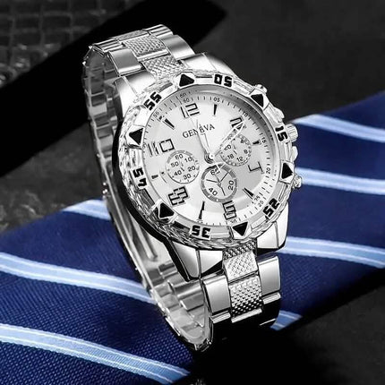 2-Pieces: High-End Fashion Handsome Quartz Wrist Watch