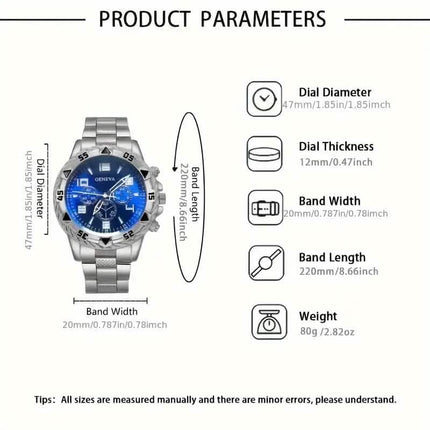 2-Pieces: High-End Fashion Handsome Quartz Wrist Watch