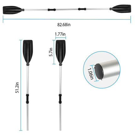 2-Pieces: Kayak Paddles Aluminum Alloy Detachable Canoe