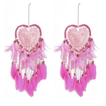 2-Pieces: Romantic LED Dream Catcher with Feather Dreamcatcher Night Light