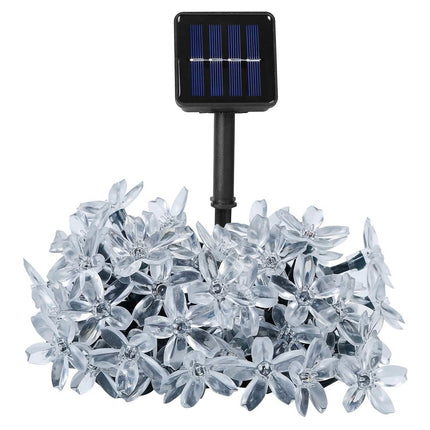 2-Pieces: Solar Power String Lights 50 LED Beads Fairy Sakura Flower