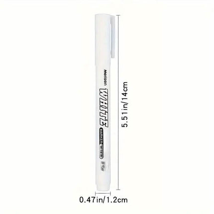 2-Pieces: White Marker Pen Alcohol Paint Oily Waterproof Tire Painting Graffiti Pens