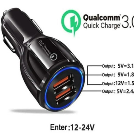 2-Port USB Fast Car Charger Adapter
